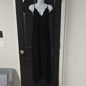 Love Black Crochet Knit Top with White Tag Detail